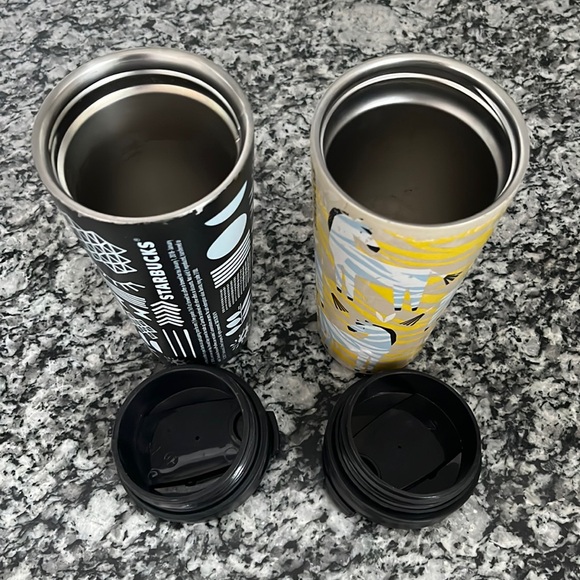 Vintage - BUNDLE - 2 Starbucks Tumblers Collectibles Black & Yellow 16oz - Picture 4 of 6